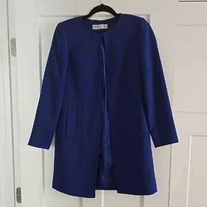 Tahari ASL Blue Long Coat